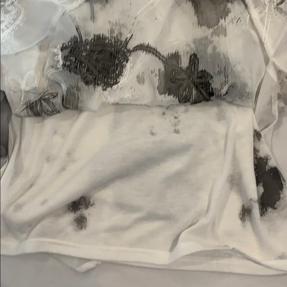 Cute shirt with sequins tank with sheer overlay - Picture 3 of 4